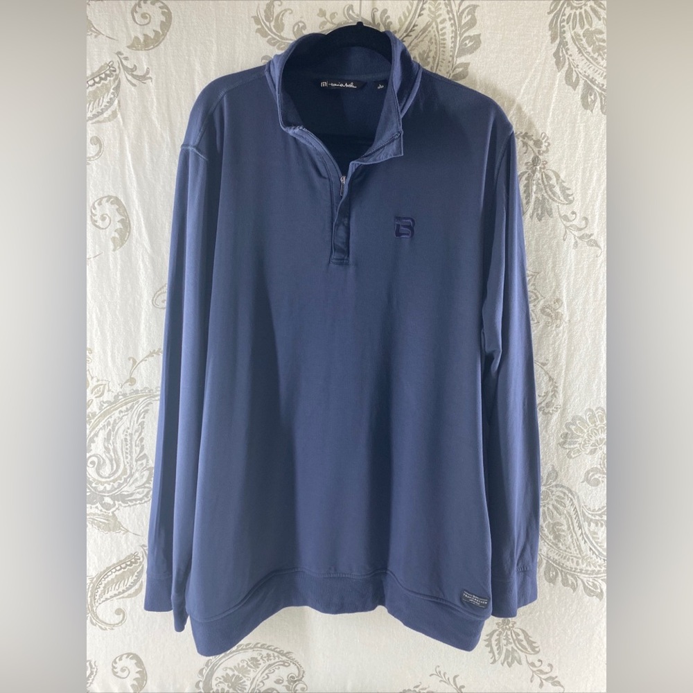Travis‎ Mathew Long Sleeve Sweater Mens L Golf 1/4 Zip Pockets Stretch
Navy